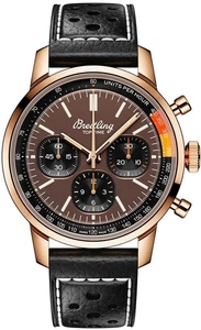 Breitling Top Time 41mm Brown Dial Chronograph Black Leather Men's Watch RB0176 - Bild 1 von 6