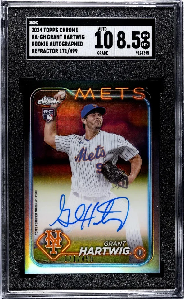 2024 Topps Chrome Grant Hartwig #RA-GH RK. Autograph Refractor SGC 8.5 Auto 10 - Image 1 of 2