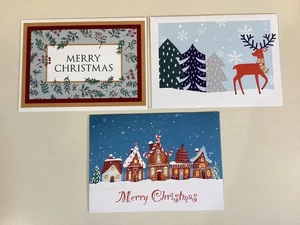 3 Christmas Cards with Matching Envelopes 6-1/8" x 4-1/2" - Picture 1 of 16