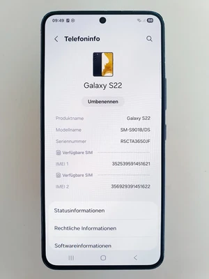 Samsung Galaxy S22 5G 128GB Dual Sim Phantom Black - Bild 1 von 4