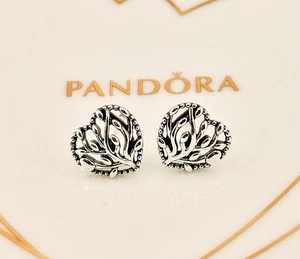 New Genuine Pandora Silver Flourishing Hearts Tree of Love Stud Earrings 297085 - Picture 1 of 6