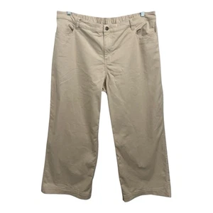 Pact Pant Women’s XXL Beige Cream Stretch Twill Wide Leg Organic Cotton - Picture 1 of 11