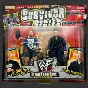 Stone Cold Steve Austin & Shane McMahon Doble Firmado WWF Survivor Series Acción - Imagen 1 de 1