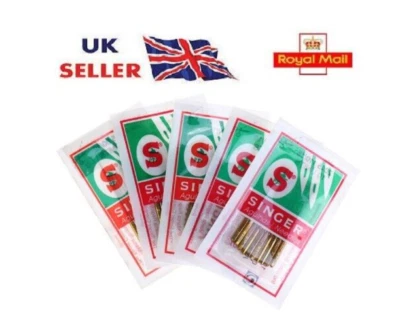 50 x Mix Size Singer Needles For Electric Sewing Machines - Titanium Plated, UK
