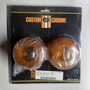 Cromo personalizado - Lente de señal de giro de punto azul - Harley Davidson XL, FX, FXR 1986 en adelante - Imagen 1 de 1