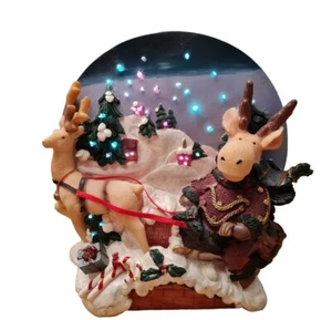 Santa Sleigh Fibre Optic Plaque Reindeer Colour Changing - Picture 1 of 9