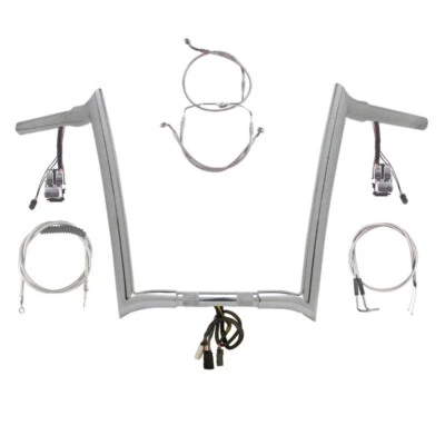 1 1/4" Chrome 16" Prewired Yaffe Bar Kit 1996-2006 Harley Road King w/Cruise - Image 1 of 2