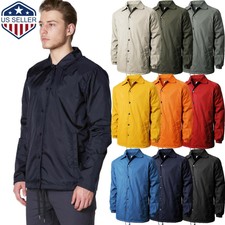 Mens COACH JACKET Windbreaker Active Sportswear Lightweight Waterproof Nylon