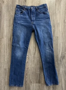 Levi 501 Mens Blue Denim 33 X 32 Button Up Fly - Picture 1 of 19