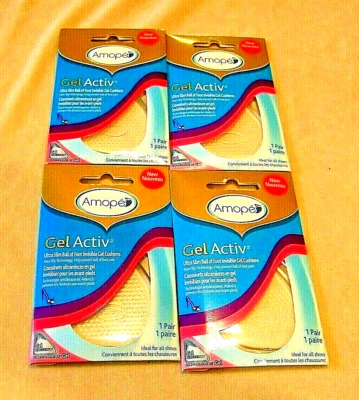 Cojín de gel invisible bola de pie ultra delgado Amope® GelActiv (lote de 4 paquetes) Foto 1 de 3