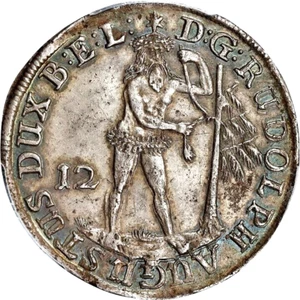 1676 German States, Brunswick Wolfenbuttel 12 Mariengroschen PCGS AU 58, Wildman - Picture 1 of 4