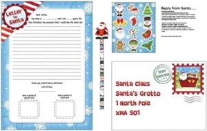Christmas List Letter to Santa Kit Inc Pencil Rubber Stickers and Reply Response - Picture 1 of 1