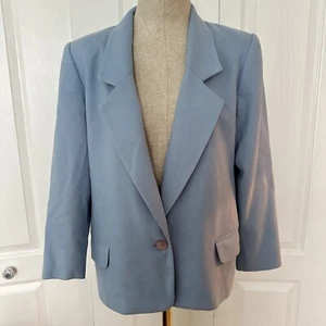 NORDSTROM Blue 100% Wool Women’s Blazer - Picture 1 of 8