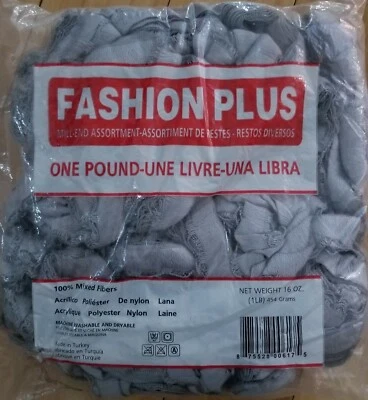 Fio, malha cinza, acrílico, extremidades de moinho, 1 lb - Imagem 1 de 2