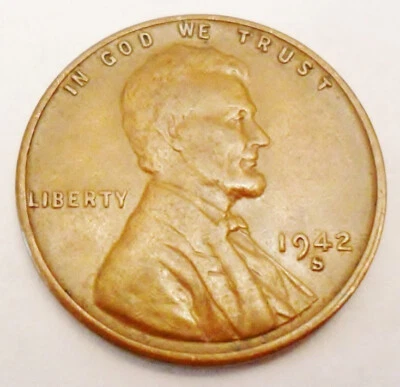 1942 S Lincoln Wheat Cent / Penny  AVE CIRCULATED  **FREE SHIPPING** - Image 1 of 2