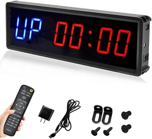 LED Interval Timer Count Down/Up Clock Stopwatch with Remote for Home Gym Fitnes - Picture 1 of 7