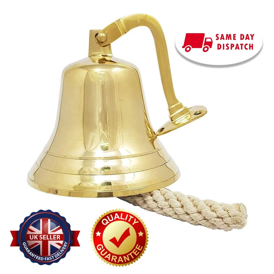 Ship Bell Brass Wall Mounted Pub Bell Dinner Service Door School Hanging 3 inch