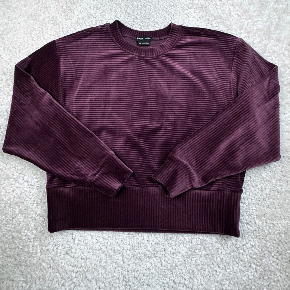 Prana Escambia Velour Pullover Sweatshirt Purple Womens Medium - Image 1 of 4