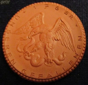 ALEMANIA, MEDALLA CONMEMORATIVA, PORCELANA, 1922, ÁGUILA CON SERPIENTE, SIN CIRCULAR - Imagen 1 de 2
