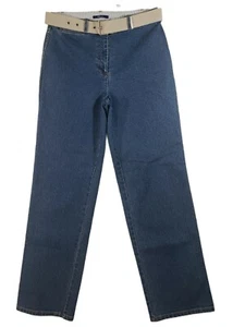 Charter Club Denim Jeans With Belt Womens Full Length Stretch Blue Size 8 - Picture 1 of 9