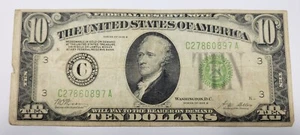 1928 B $10 FRN Ten Dollar Federal Reserve REDEEMABLE IN GOLD Philadelphia *J765 - Picture 1 of 2
