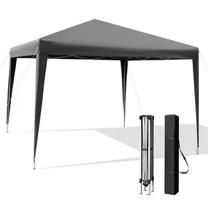 Patio 10'x10' Outdoor Instant Pop-up Canopy Folding Sun Shelter Carry Bag Grey - Picture 1 of 9