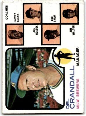 1973 Topps Del Crandall/Harvey Kuenn/Joe Nossek/Bob Shaw 1 Milwaukee Brewers - Image 1 of 2