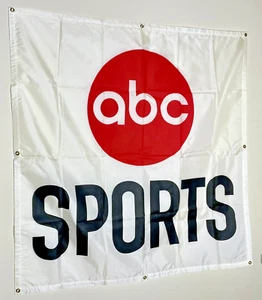 Vintage Television ABC Sports Network Banner Vinyl Flag Memorabilia Collectible - Picture 1 of 18