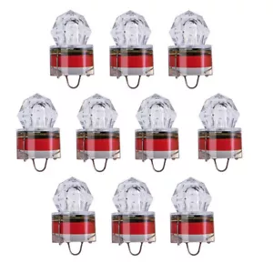 10Pcs Red Fishing Flash Light LED Deep Drop Underwater Strobe Bait Lure Lamp - Picture 1 of 8