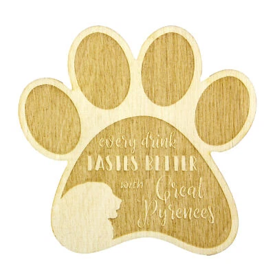 Chien de montagne des Pyrénées sous-verre en contreplaqué Art-Dog Foto 1 de 4