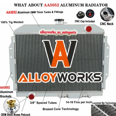 Radiador de aluminio de 4 filas para 1968-74 AMC Javelin/AMX/Rambler/Marlin/Rebel/SST Foto 1 de 4