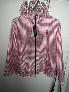 Polo Ralph Lauren Girl’s Bear Packable Windbreaker White/Pink Sz XL 16 Polo Bear - Picture 1 of 14