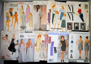 Lot 10 Unused Sew Patterns Misses Mixed Sz-Dress Top Pants Gowns Caftan++ FF #4 - Picture 1 of 3