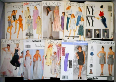 Lot 10 Unused Sew Patterns Misses Mixed Sz-Dress Top Pants Gowns Caftan++ FF #4 - Image 1 of 3
