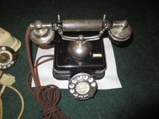 Kjobenhavns Aktieselskab telephone black enamel chrome original Danish 1910s