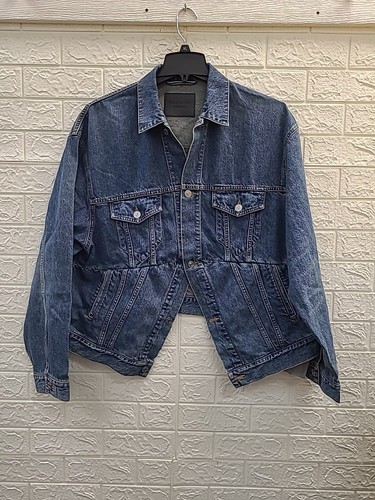 Giacca denim blu Balenciaga Swing Couture nuova taglia 38