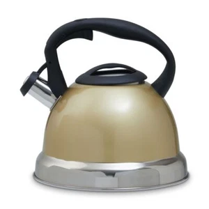 Light Gold Whistling Kettle 3.0L Stainless Steel Tea Stove Top Camping Heaters - Picture 1 of 4