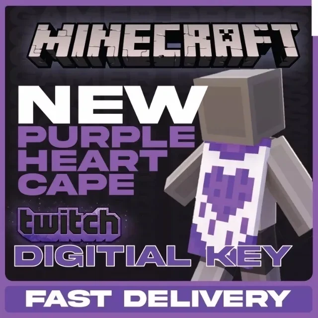 Purple Heart Cape Minecraft Java & Bedrock Edition - GLOBAL ⚡️FAST DELIVERY ⚡️ - Image 1 of 1