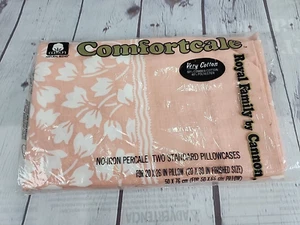 Vintage Cannon Royal Family zwei Kissenbezüge Standard Comfortcale neu in Verpackung neu aus altem Lagerbestand rosa weiß - Bild 1 von 4