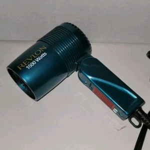 Revlon 1600 Watt  Portable Travel Hair Dryer  Folds Teal Tested Model #RV421 EUC - Picture 1 of 9