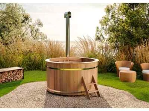 Badefass Hottub Bergen 160-200 cm mit Einstiegsleiter Badebottich Holz Finntherm - Bild 1 von 28