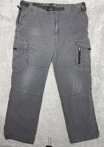 BC Clothing Cargo Pants Men XL x 34 Beige Convertible Gray Belted Outdoor Hiking - Picture 1 of 10