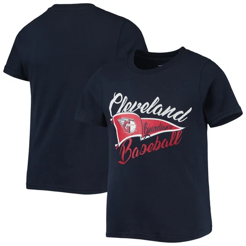 Girls Youth Navy Cleveland Guardians Team Fly The Flag T-Shirt Cover