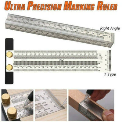 Ultra Precision Marking Ruler T Type Square Woodworking Scriber Measuring Tool Z - Image 1 of 4