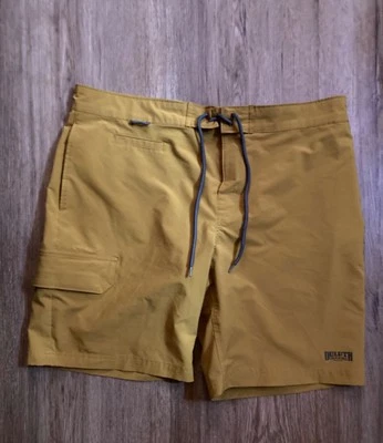 Duluth Trading Co Men's DuluthFlex Bull Moose 9" Board Shorts Olde Gold - Sz 36 - Image 1 of 4