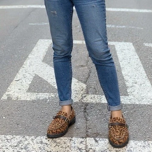 Kim Rogers Mujer 7.5M Helena Mocasines Estampado Leopardo Ultra Cómodos Zapatos Sin Cordones Foto 1 de 4