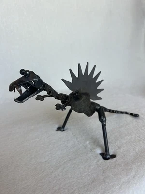 Spinosaurus Handcrafted Welded Scrap Recycled Metal Art Sculpture Dinosaur - Image 1 of 4