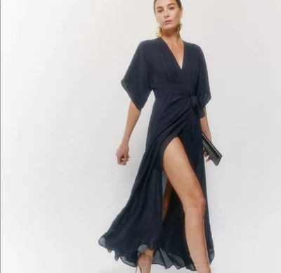 Reformation Winslow Dress Formal Gown Navy Blue Size: Small - Image 1 of 4