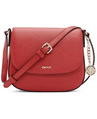 Bolso Bandolera Bryant Saddle DKNY Mujer R21E3R75 Rojo/Dorado Cuero Guijarro Talla 1 Foto 1 de 4