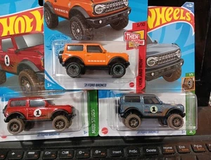 HOT WHEELS 2021 FORD BRONCO ASSORTED LOT OF 3 COLOR VARIATIONS - Picture 1 of 4